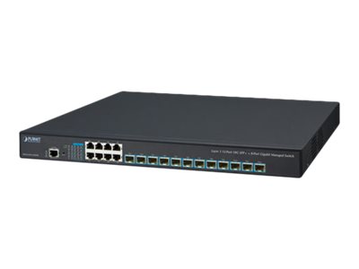 PLANET XGS-6350-12X8TR commutateur r�seau G�r� L3 Gigabit Ethernet (10/100/1000) 1U Noir