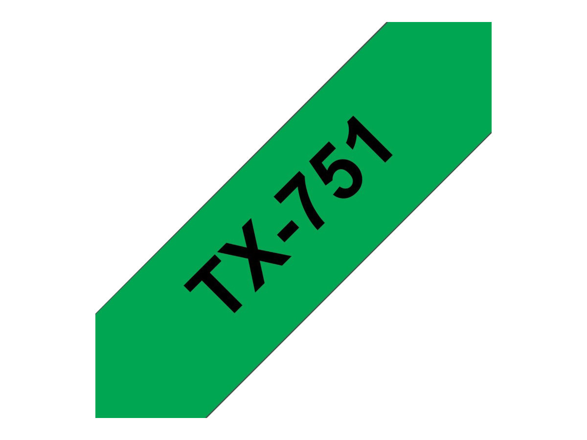 Brother Gloss Laminated Labelling Tape - 24mm, Black/Green label-making tape TX