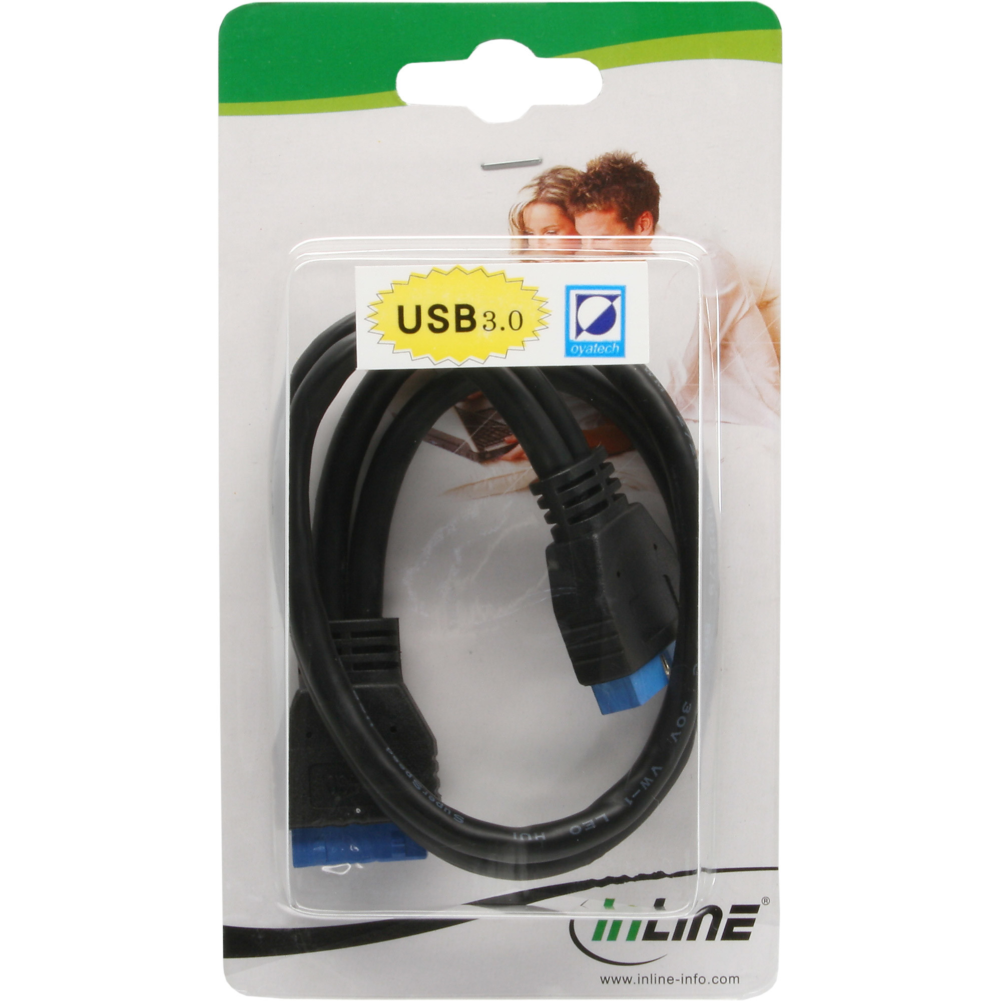 InLine 33448I cable USB 0,35 m Negro