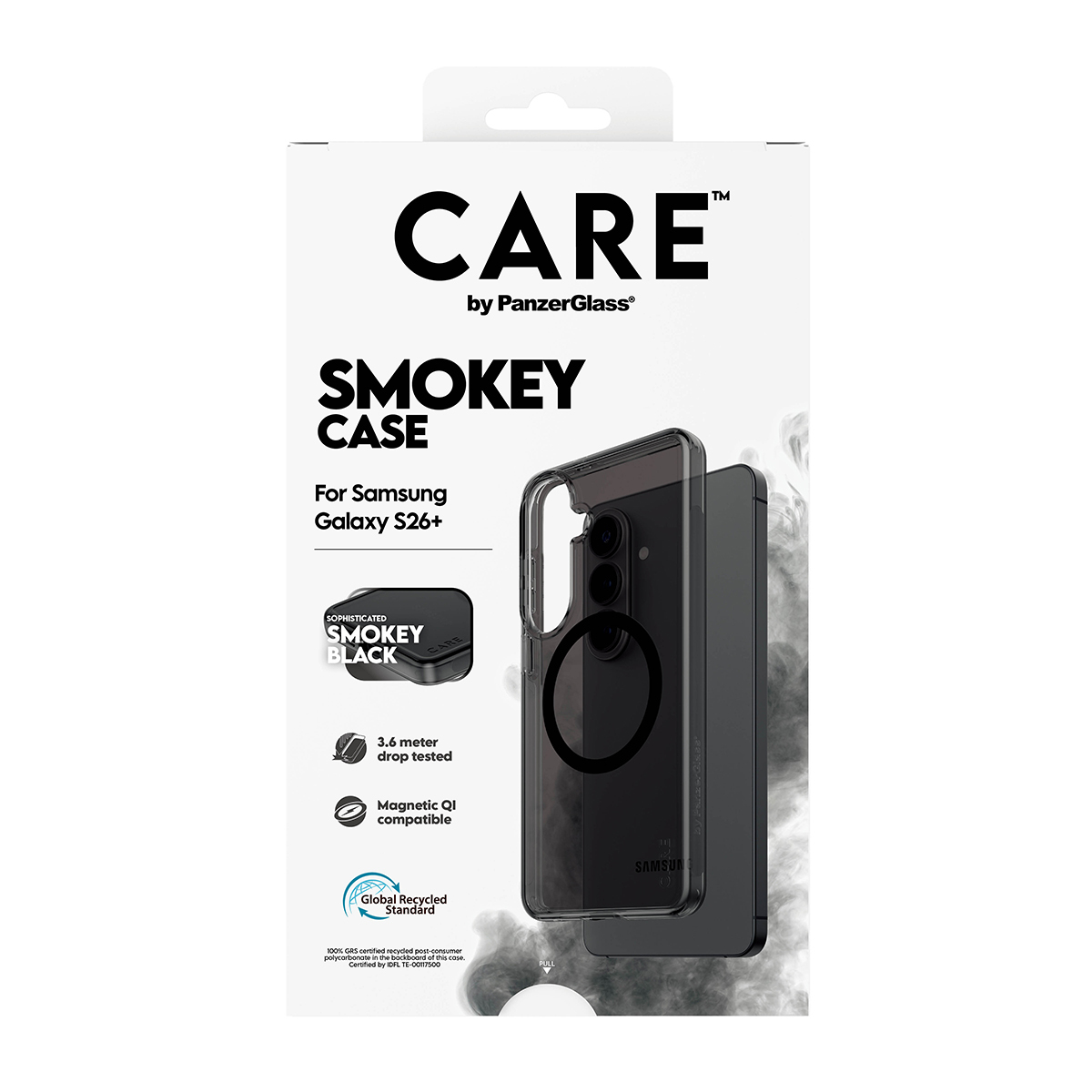 PanzerGlass CARE by � Smokey Case w. Black Qi Samsung Galaxy S26+ funda para tel�fono m�vil Negro