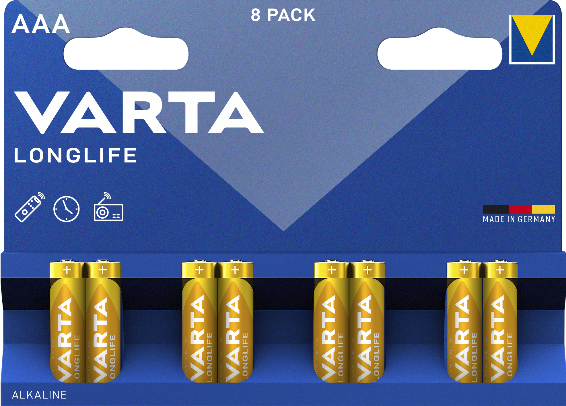 Varta 04103 - Einwegbatterie - AAA - Alkali - 1,5 V - 8 St�ck(e) - Gold - Gelb