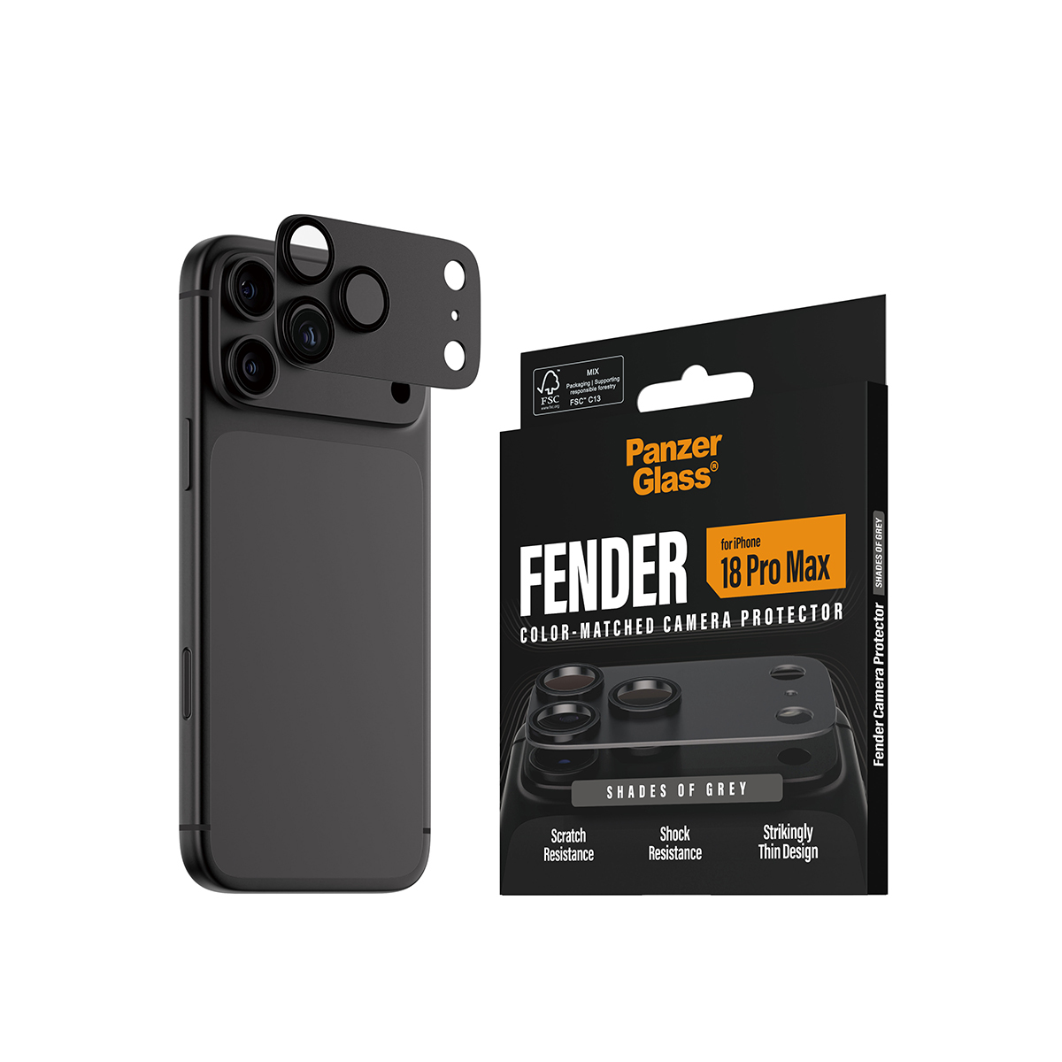 PanzerGlass Fender Protezione Fotocamere Shades of Grey iPhone 18 Pro Max
