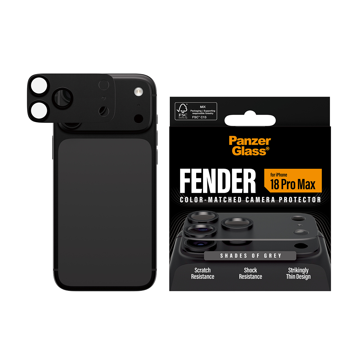 PanzerGlass Fender Protezione Fotocamere Shades of Grey iPhone 18 Pro Max