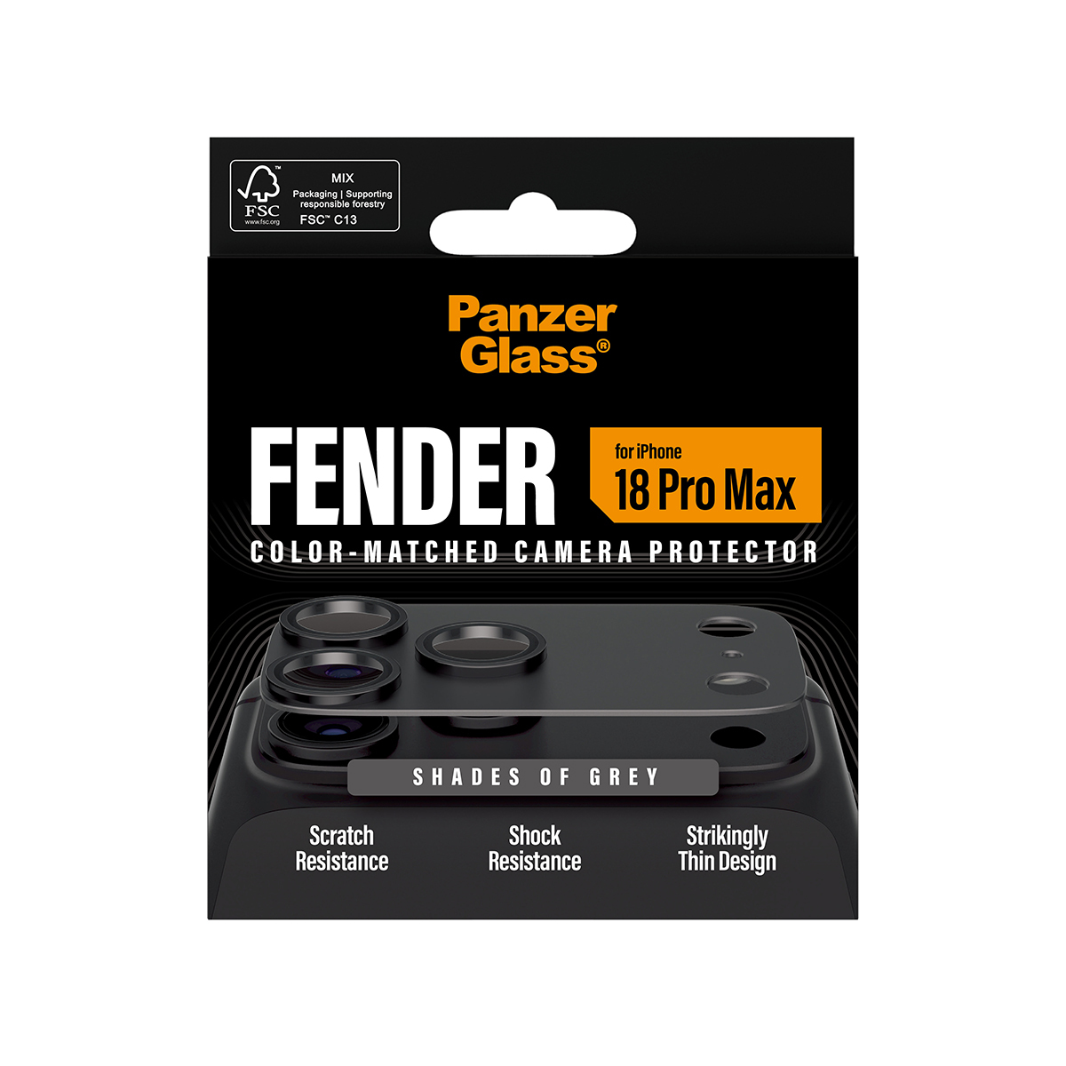 PanzerGlass Fender Protezione Fotocamere Shades of Grey iPhone 18 Pro Max