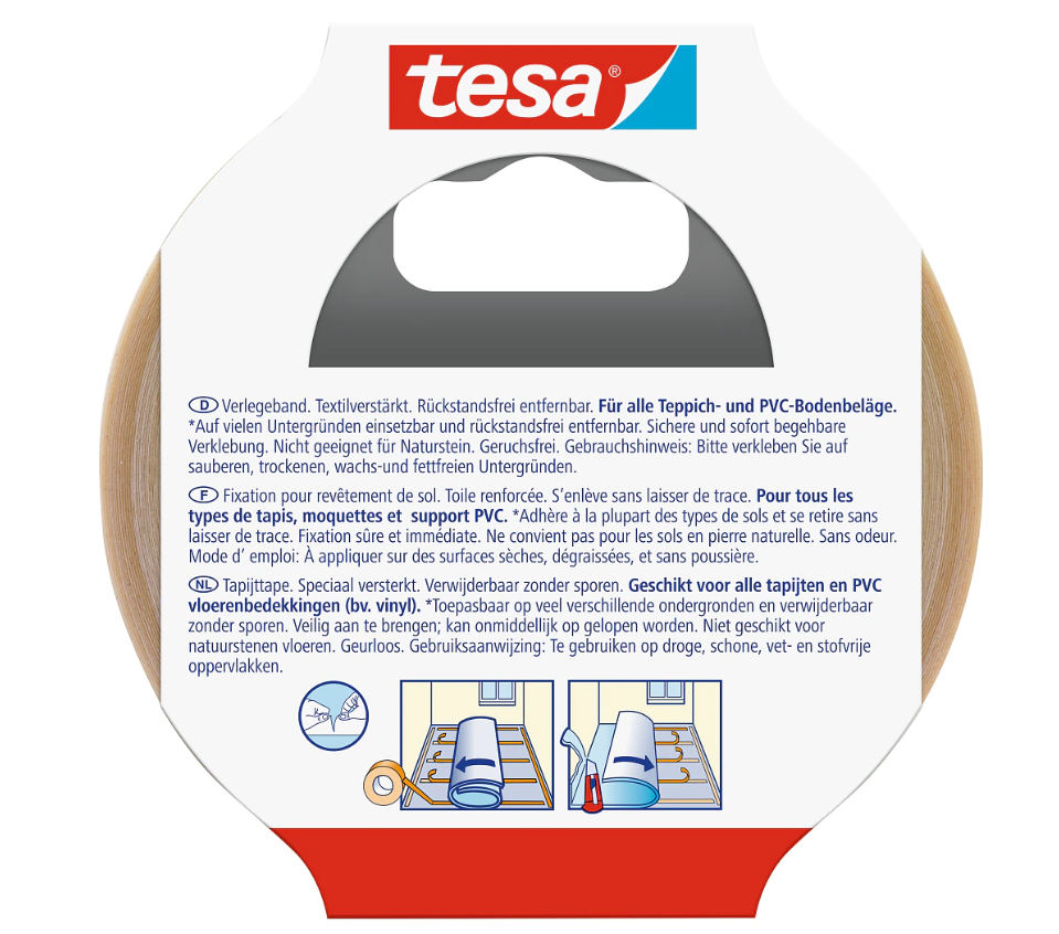 Tesa 55731 - Verlegeband entfernbar 10 m x 50 mm