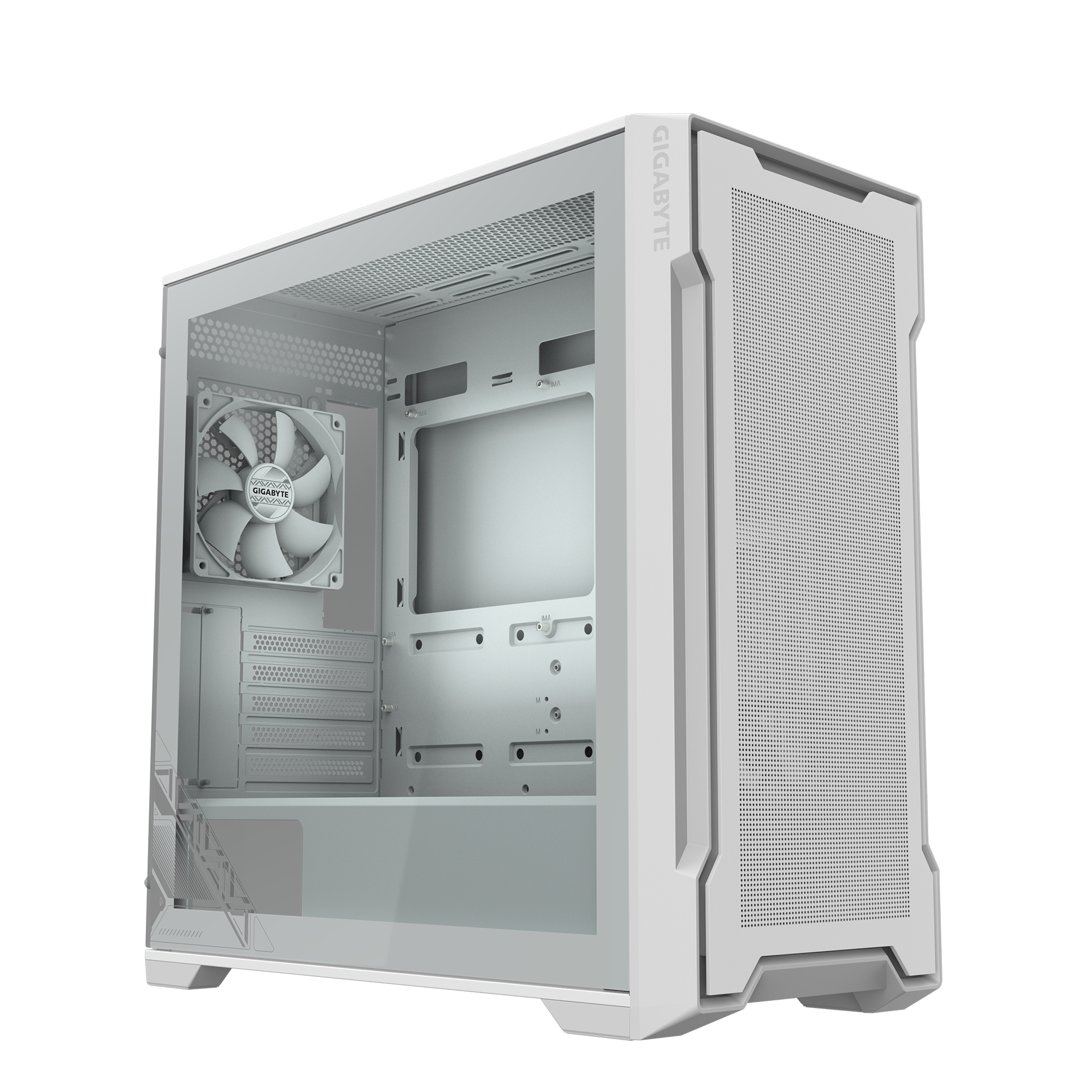 Gigabyte C102 GLASS ICE - Mid tower - mini ITX / micro ATX - Seitenteil mit Fenster (geh�rtetes Glas)