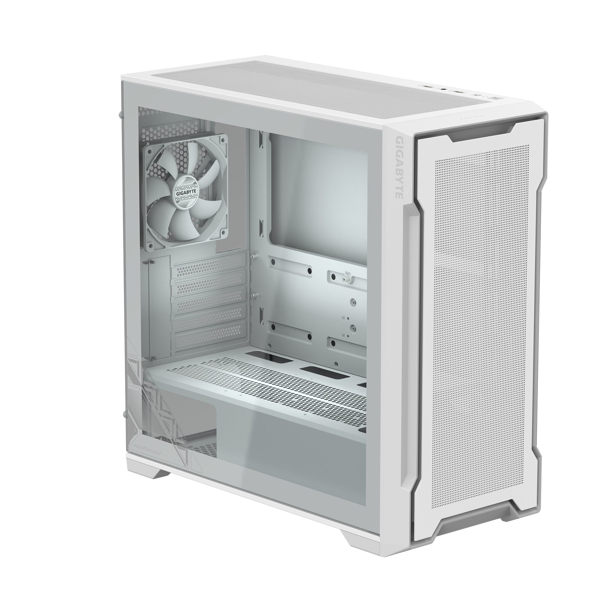 Gigabyte C102 GLASS ICE - Mid tower - mini ITX / micro ATX - Seitenteil mit Fenster (geh�rtetes Glas)