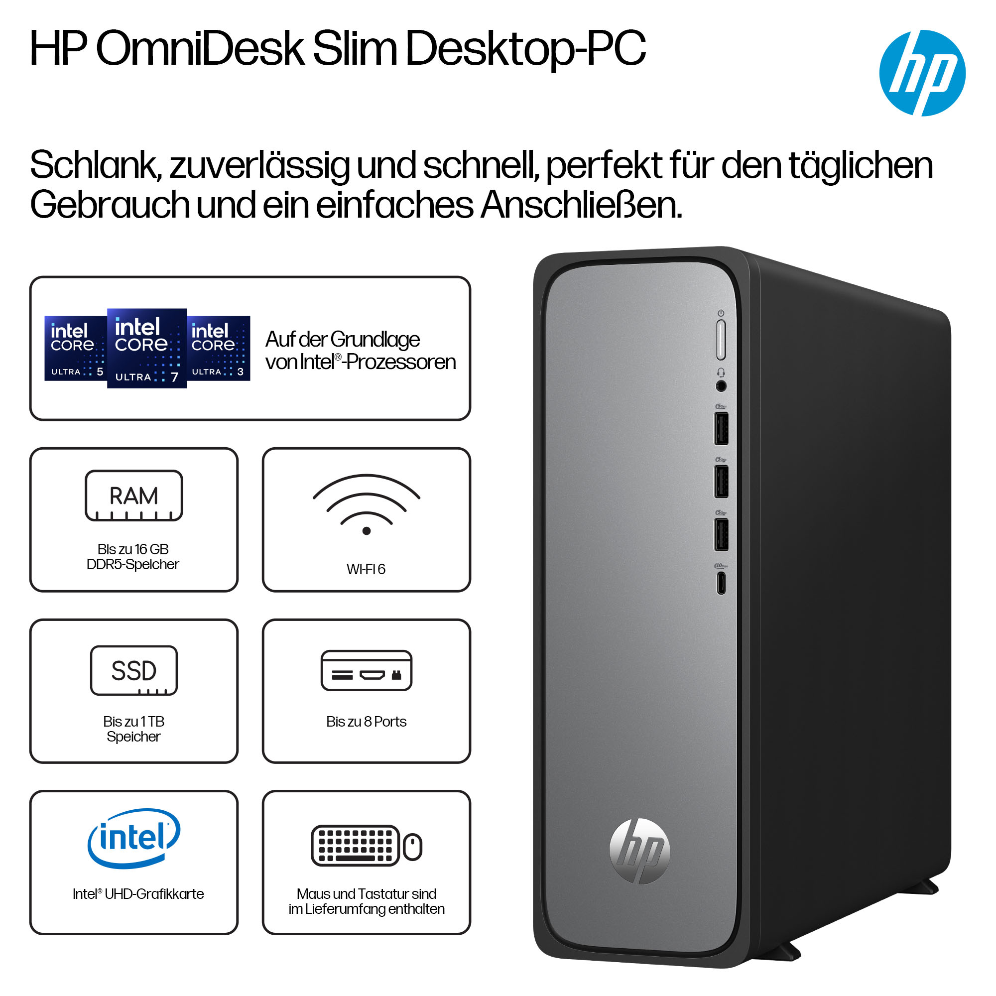 HP OmniDesk Slim Tower S03-0070ng Intel Core i7-14700 - Core i7 - 16 GB