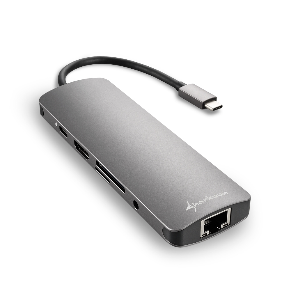 Sharkoon USB 3.0 Type C Combo Adapter carte et adaptateur dinterfaces HDMI, RJ-45, USB 3.2 Gen 1 (3.1 Gen 1)