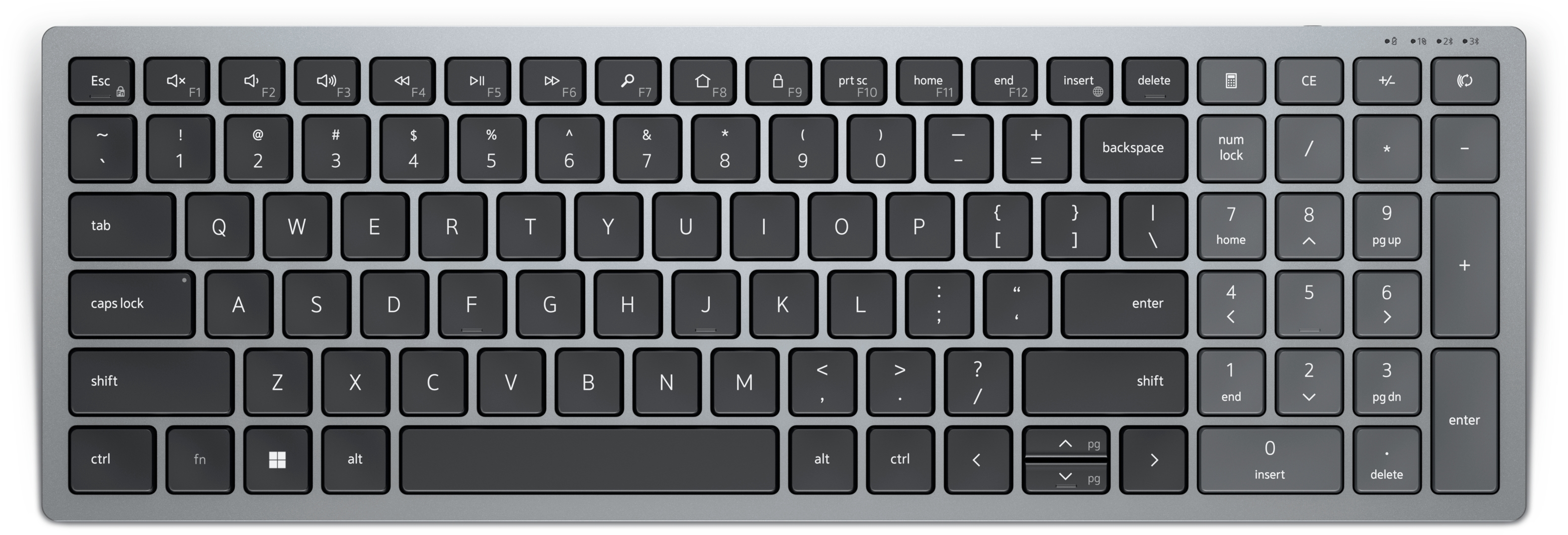 DELL KB740 tastiera RF senza fili + Bluetooth QWERTZ Tedesco Grigio, Nero