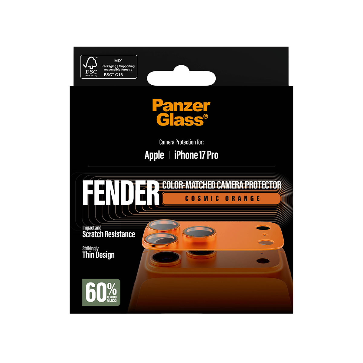 PanzerGlass PG FENDER Cam Prot Orange iPhone 17 Pro