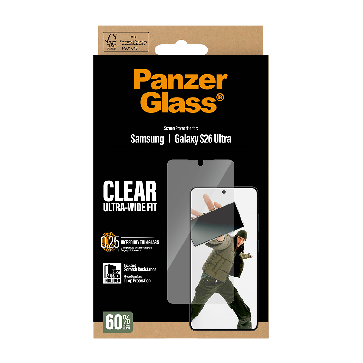 PanzerGlass Bildschirmschutz f�r Handy - ultrabreite
