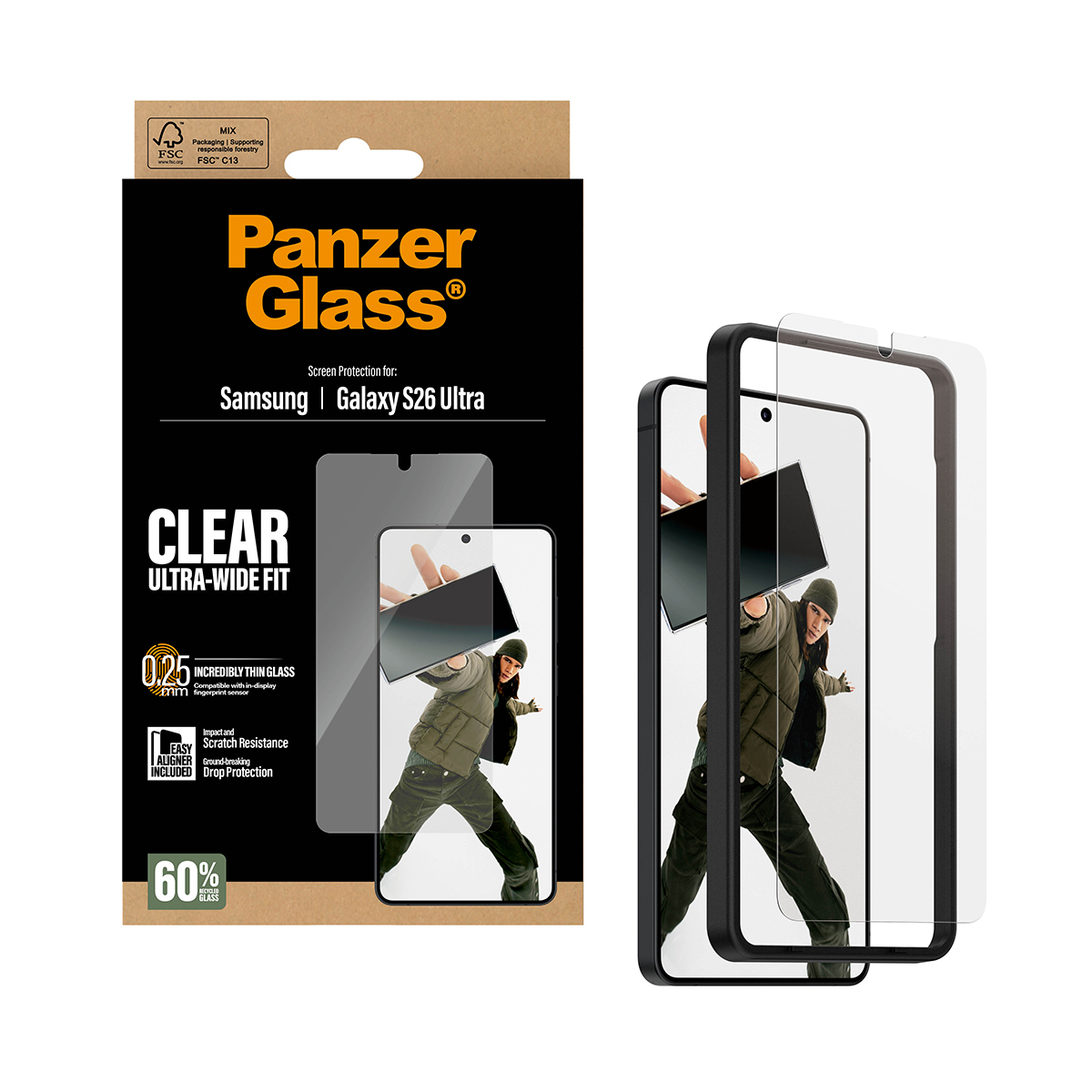 PanzerGlass Bildschirmschutz f�r Handy - ultrabreite