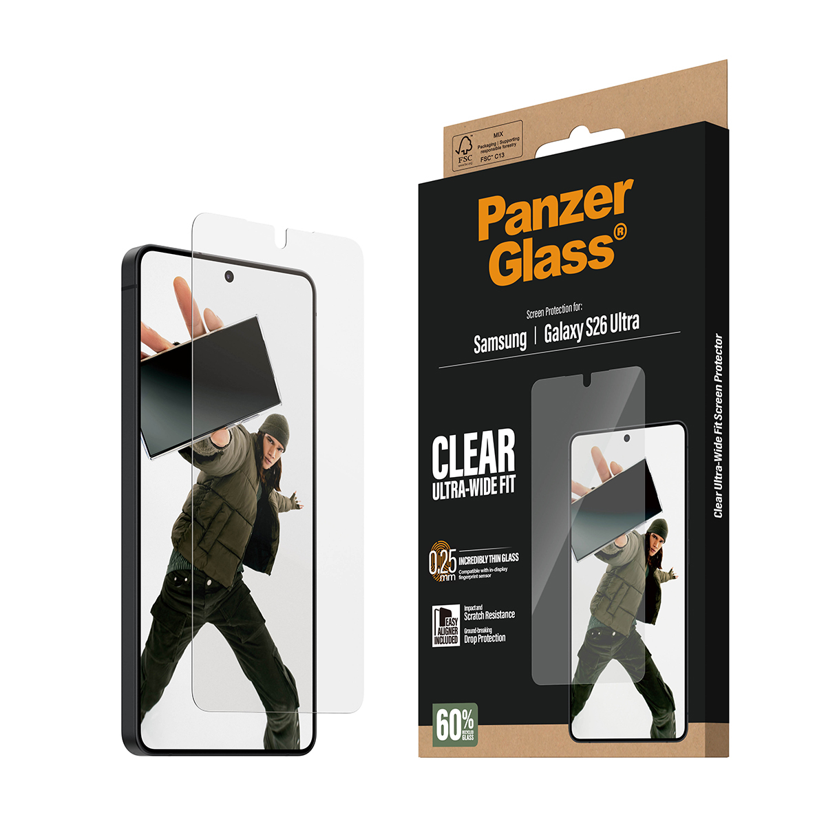 PanzerGlass Bildschirmschutz f�r Handy - ultrabreite