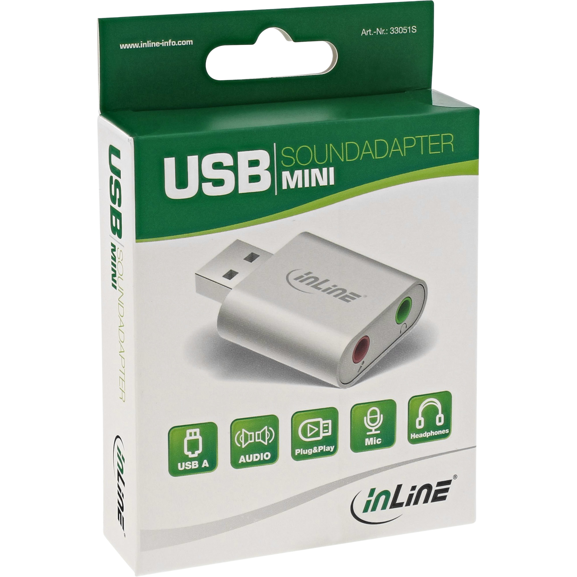 InLine 33051S  InLine USB Soundcard scheda audio esterna, Audio Converter,  alluminio
