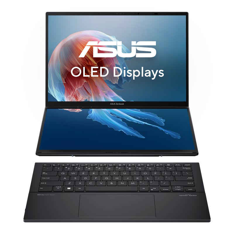 ASUS ZenBook Duo UX8406CA-PZ195X - Tablet - mit abnehmbarer Tastatur - Intel Core Ultra 9 285H / 2.9 GHz - Win 11 Pro - Arc Graphics 140T - 32 GB RAM - 2 TB SSD NVMe - 35.6 cm (14)