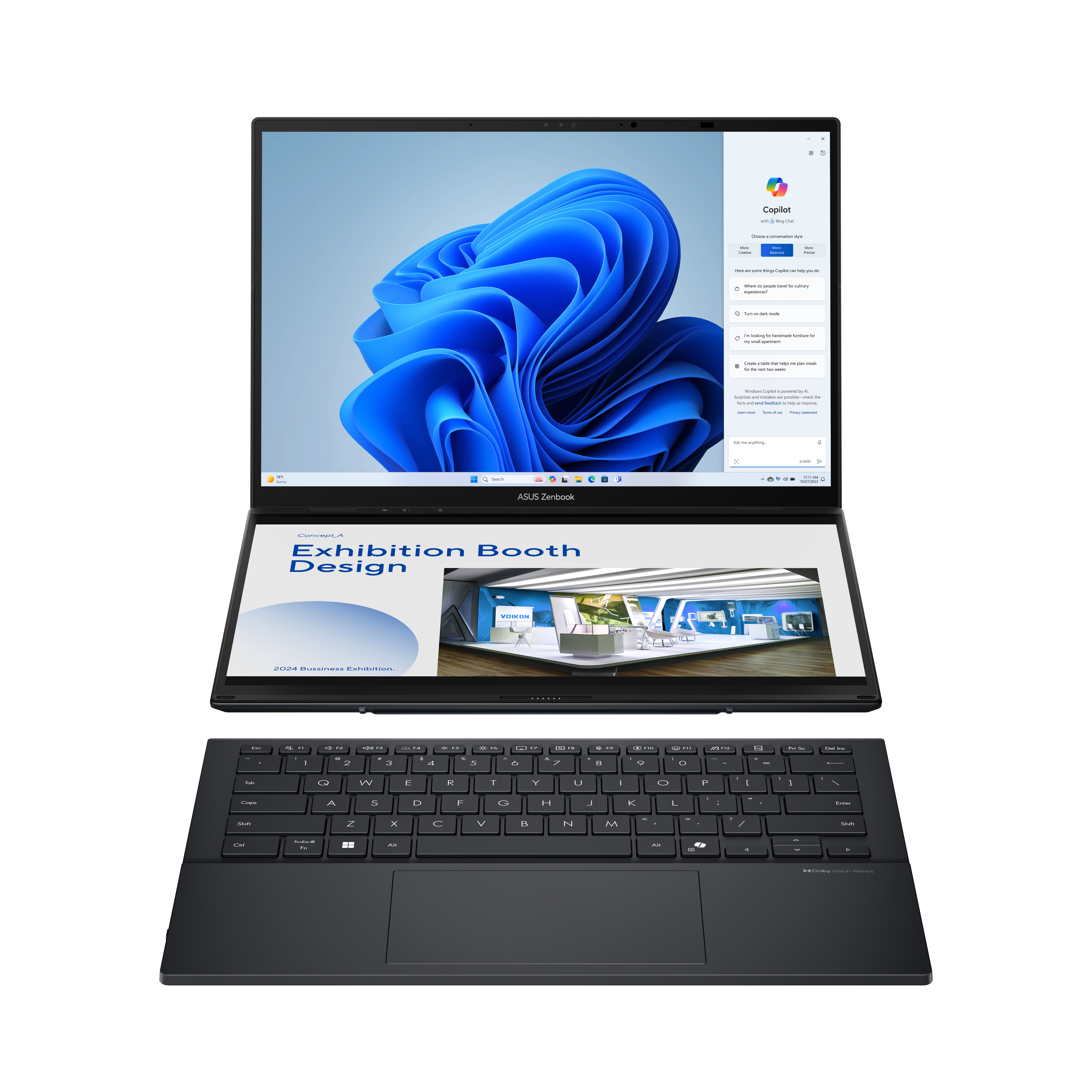 ASUS ZenBook Duo UX8406CA-PZ195X - Tablet - mit abnehmbarer Tastatur - Intel Core Ultra 9 285H / 2.9 GHz - Win 11 Pro - Arc Graphics 140T - 32 GB RAM - 2 TB SSD NVMe - 35.6 cm (14)