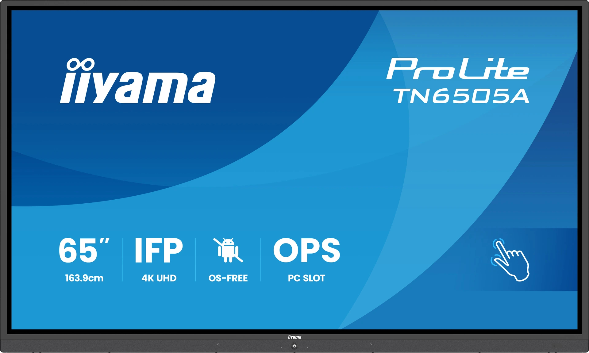 iiyama TN6505A-B1AG visualizzatore di messaggi Pannello piatto interattivo 163,8 cm (64.5) 500 cd/m� 4K Ultra HD Nero Touch screen