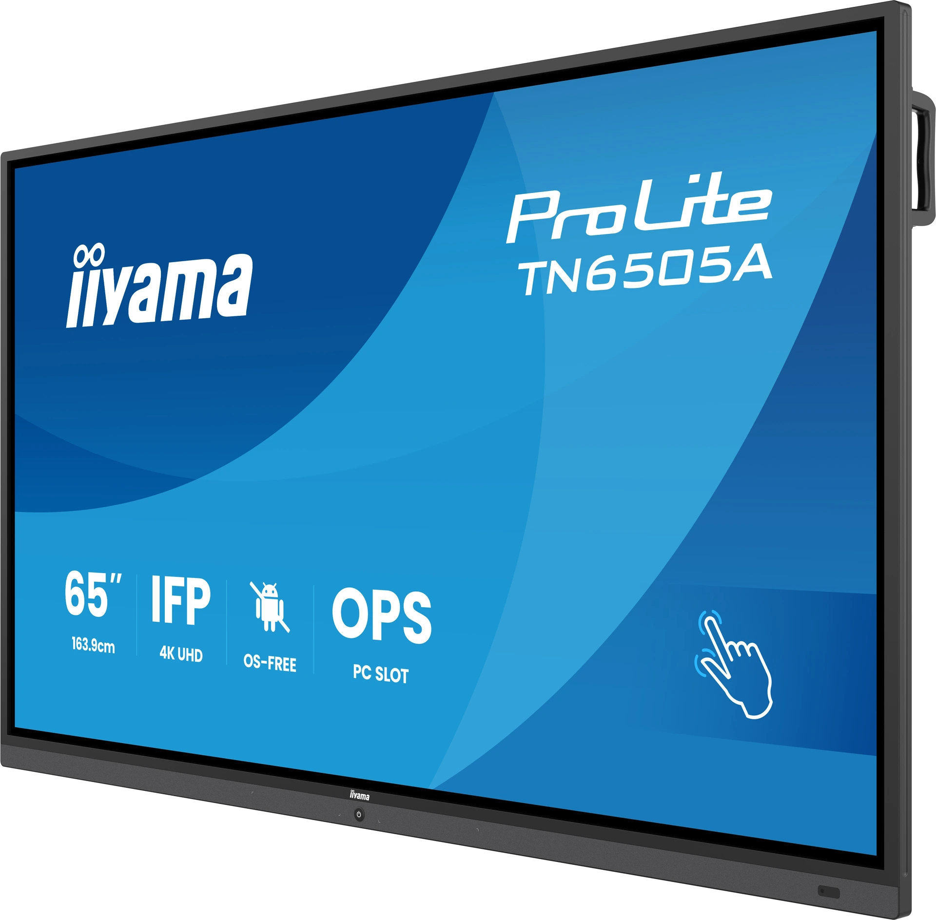 iiyama TN6505A-B1AG visualizzatore di messaggi Pannello piatto interattivo 163,8 cm (64.5) 500 cd/m� 4K Ultra HD Nero Touch screen