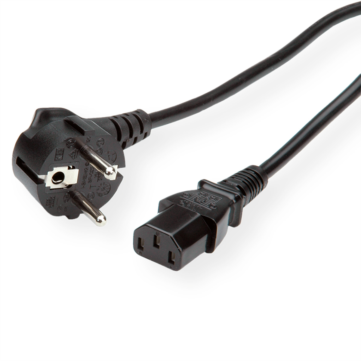 ROLINE Netzkabel CEE7/7 gewinkelt+ IEC-C13gerade 3x1.5mm2 3m - Strom/Netzteil - 3 m