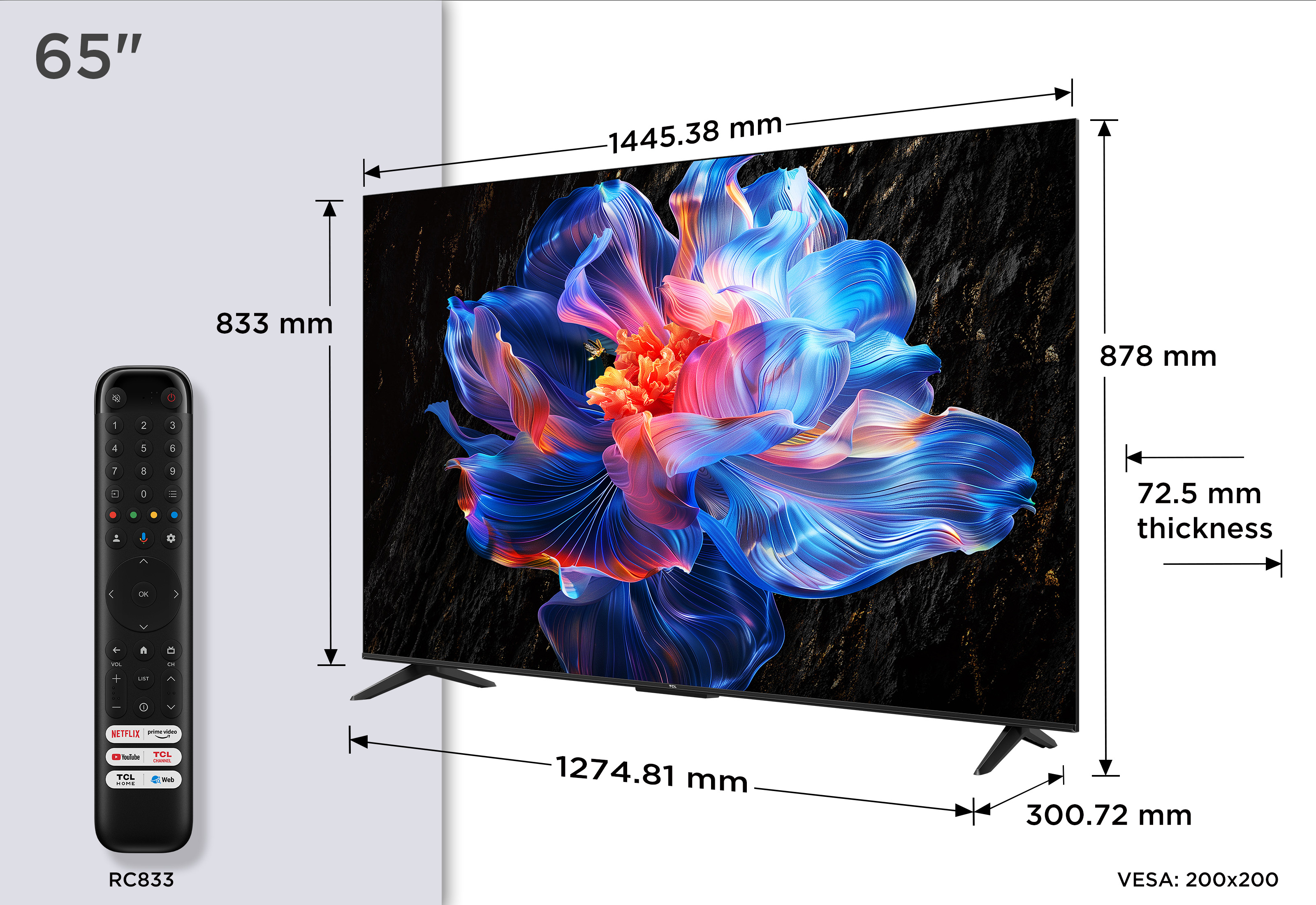 TCL P69K series 65P69K 65 4K UHD 2160p Smart TV - Flachbildschirm (TFT/LCD) - 165,1 cm