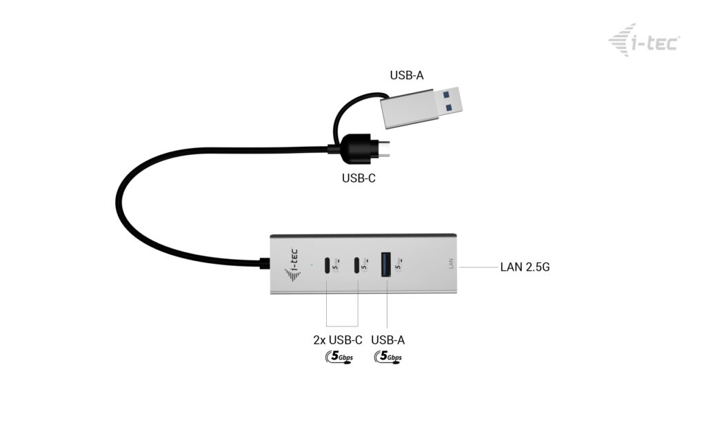 i-tec Hub - 2 x USB-C 3.2 Gen 1 + 1 x USB-A