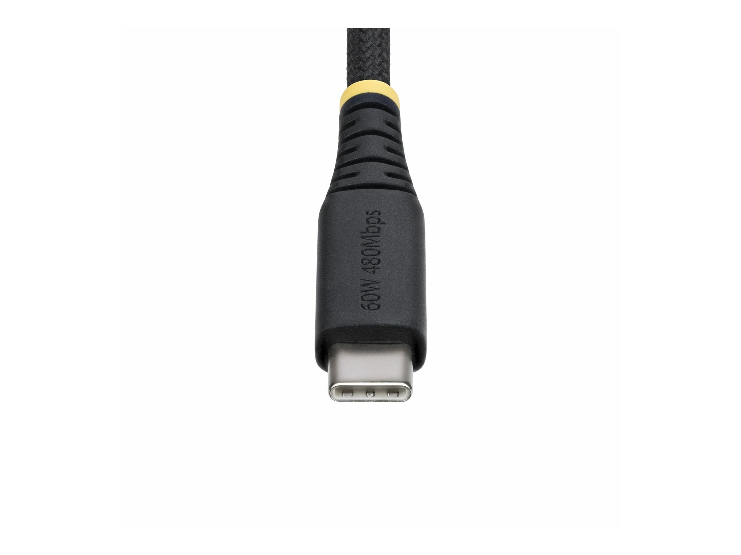 StarTech.com 15cm (6in) USB-C Charging Cable, 60W (3A) PD, Dual-Layer Braided Nylon/TPE Jacket, Rugged USB C Charging Cord, USB 2.0 Laptop Charger Cable