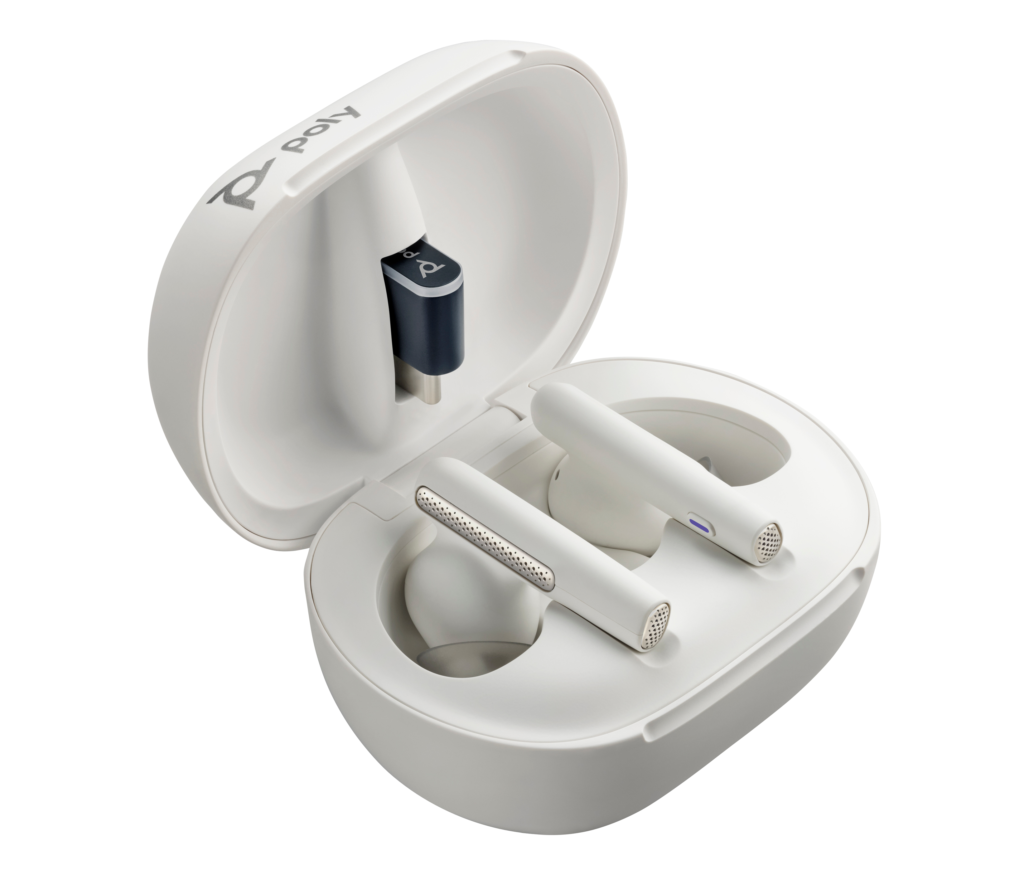 Poly Voyager Free 60/60+ Microsoft Teams Certified White Earbuds (2 Pieces)