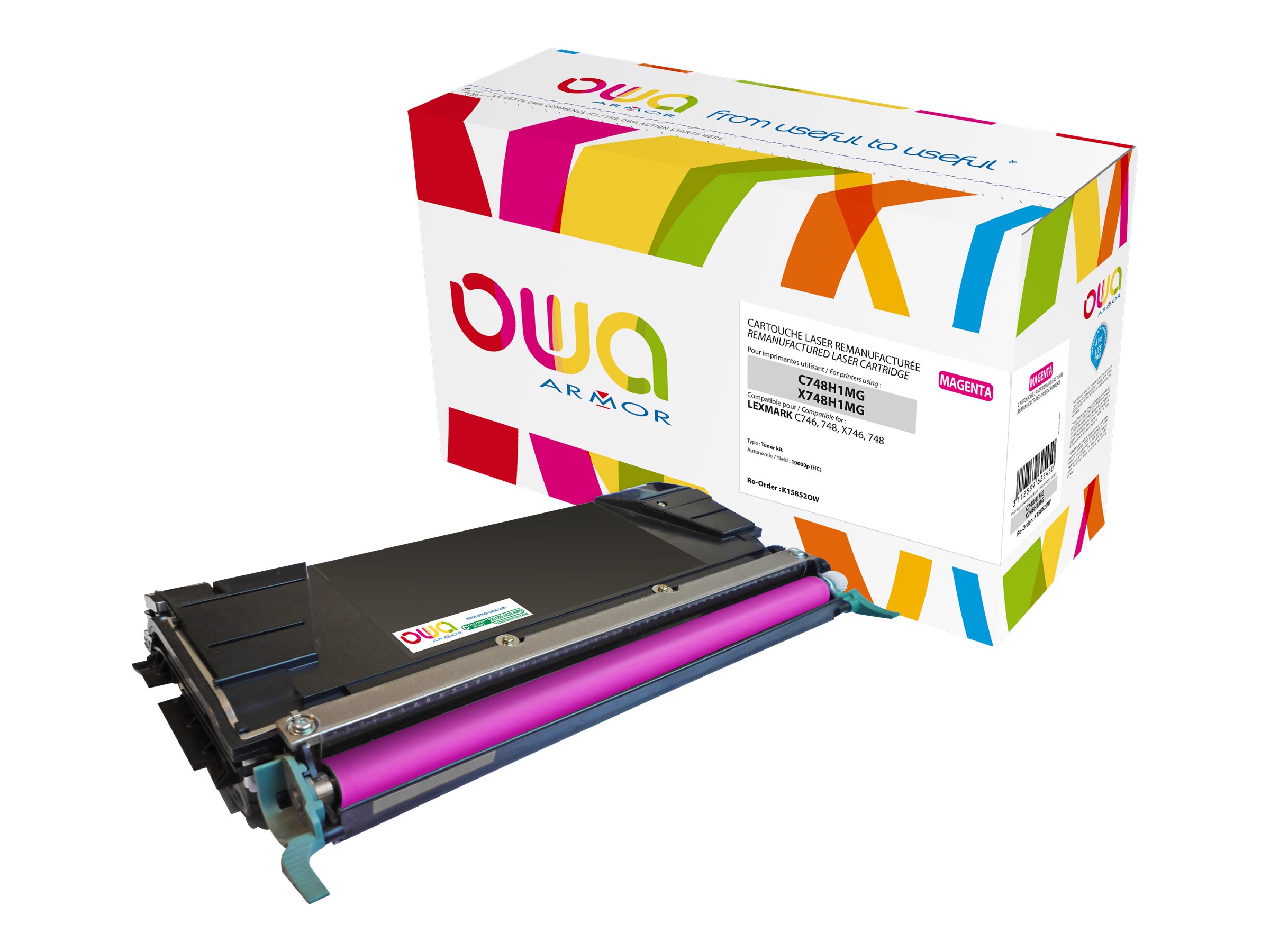 Armor OWA - Mit hoher Kapazit�t - Magenta - kompatibel - wiederaufbereitet - Tonerpatrone (Alternative zu: Lexmark C746, Lexmark X746, Lexmark X748)