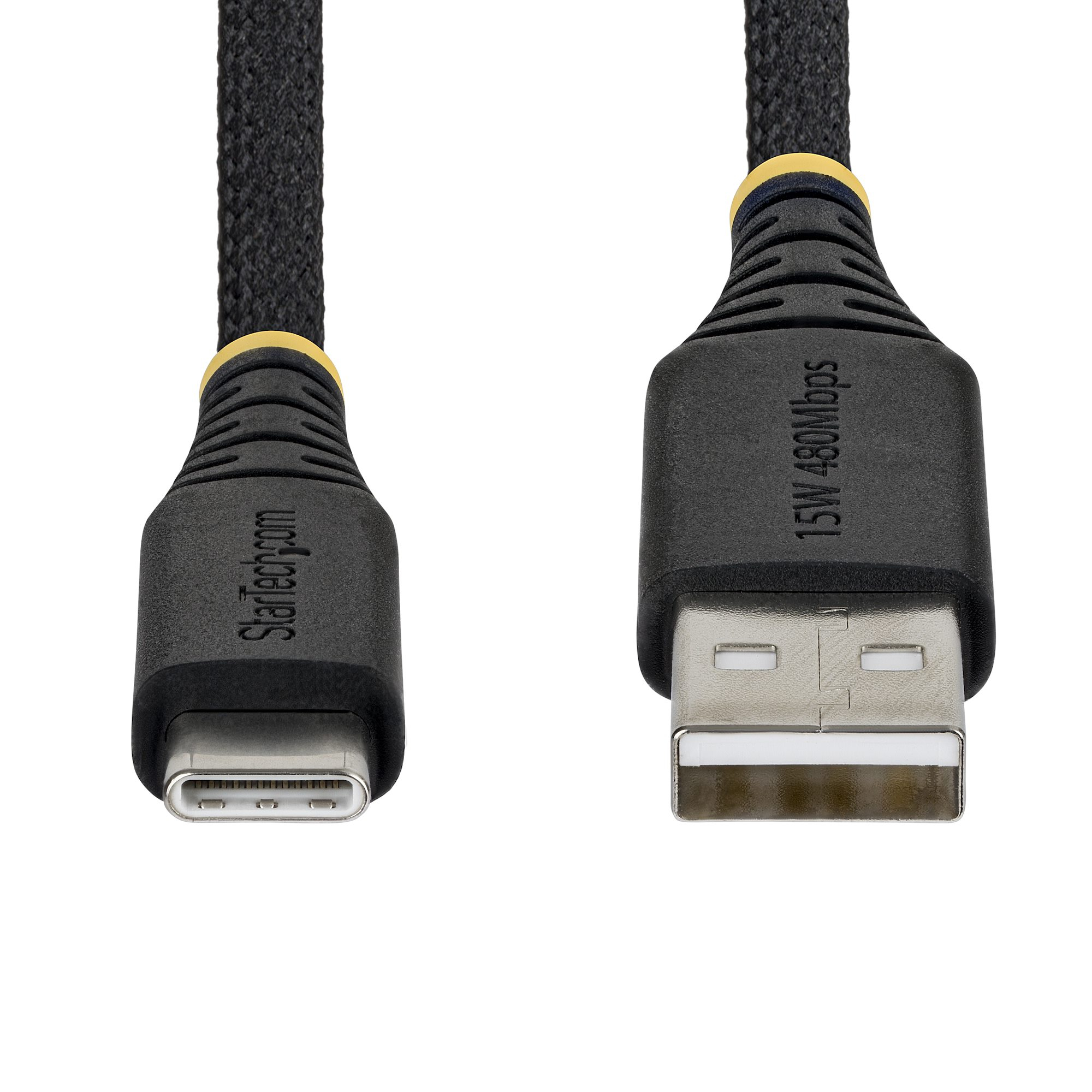 StarTech.com Cable Cargador USB-A a USB-C de 15cm - 15W 3A - Cable USB a Tipo C de Carga R�pida Trenzado de Nailon - Recubrimiento de TPE