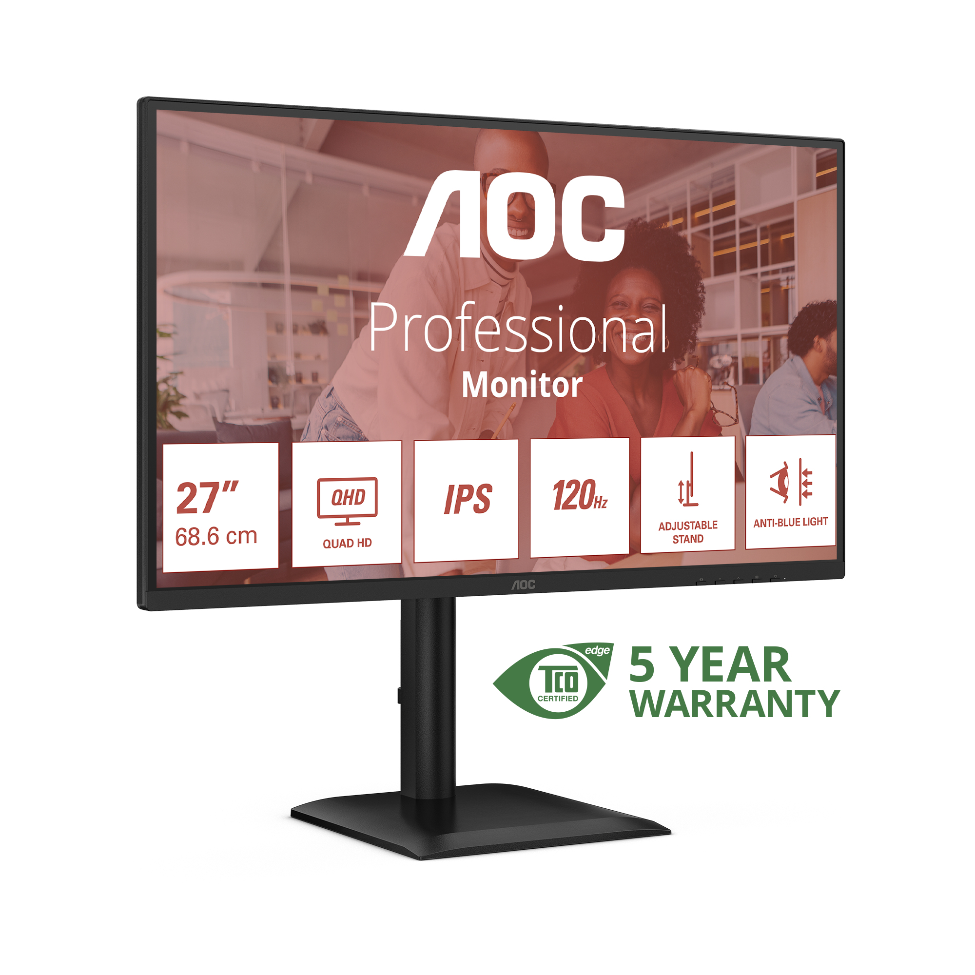 AOC E4 Q27E4U pantalla para PC 68,6 cm (27) 2560 x 1440 Pixeles Quad HD LED Negro