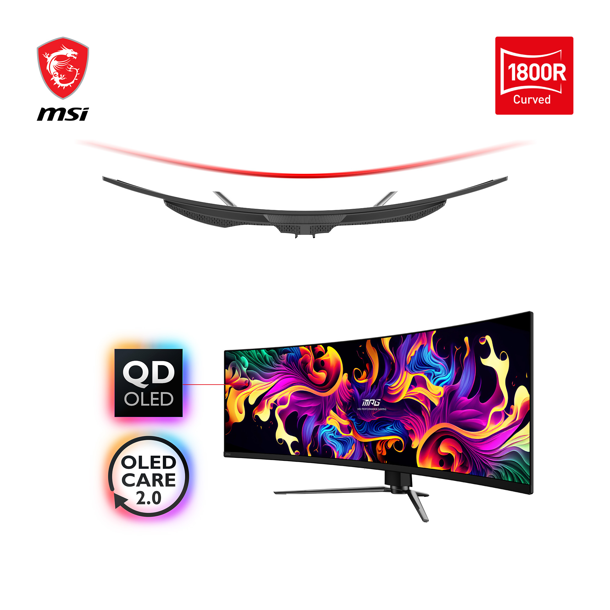 MSI MPG 491CQPDE QD-OLED Monitor PC 124,5 cm (49) 5120 x 1440 Pixel Dual QHD Nero