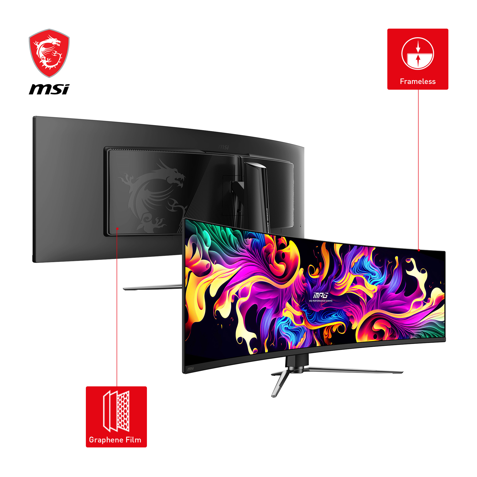 MSI MPG 491CQPDE QD-OLED Monitor PC 124,5 cm (49) 5120 x 1440 Pixel Dual QHD Nero