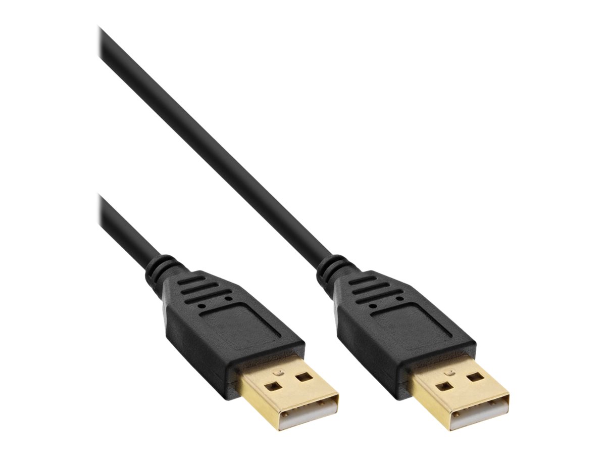 InLine USB 2.0 cable, AM/AM, black, gold plated contacts, 5m