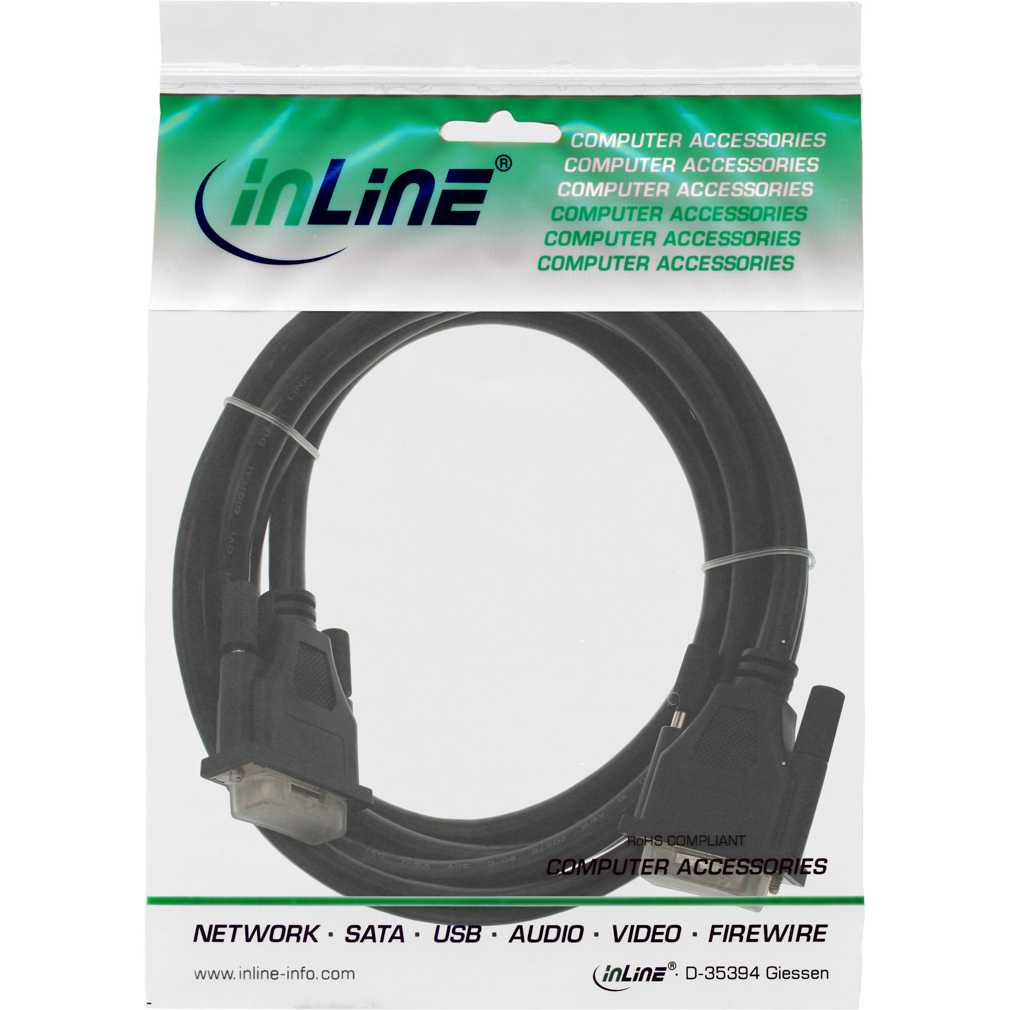 InLine DVI-D Cable 24+1 male / male Dual Link 2m