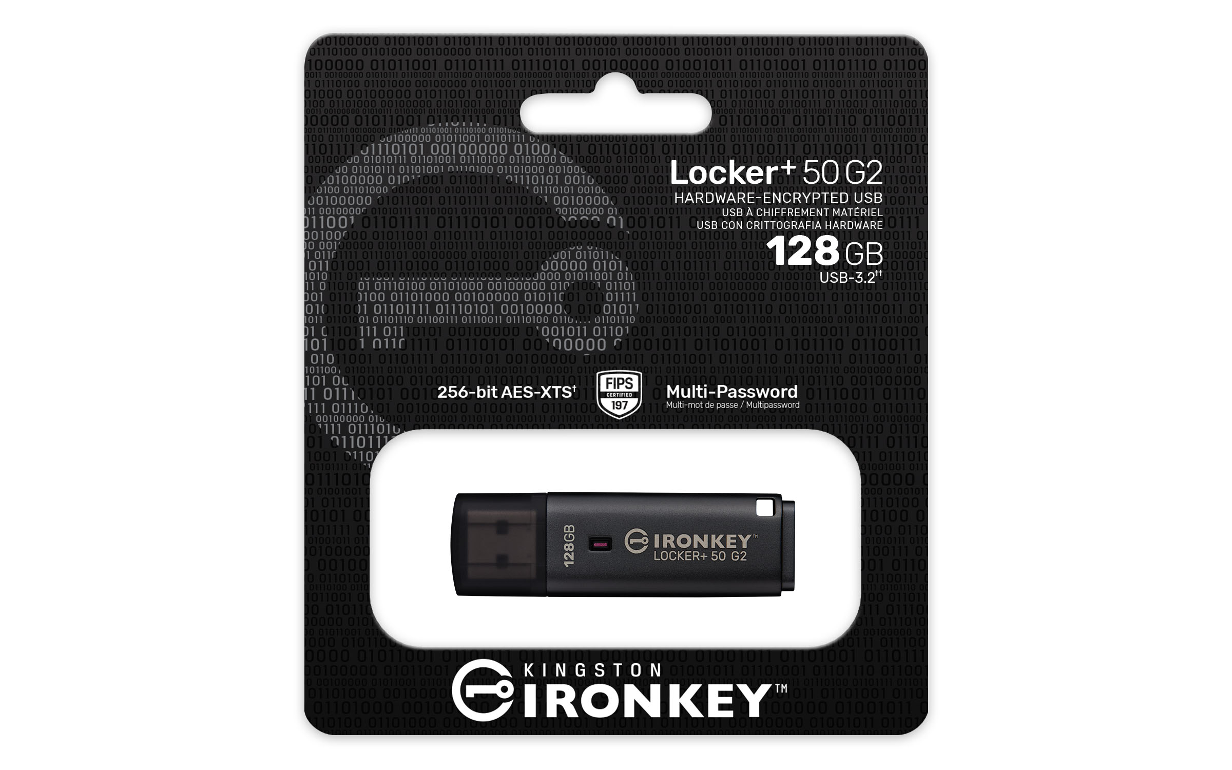 Kingston Technology IronKey 128 Go Locker Plus 50 G2, FIPS 197, AES-256