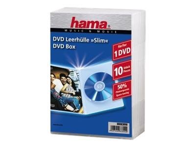Hama DVD Jewel Case, Slim 10, transparent 10 dischi Trasparente