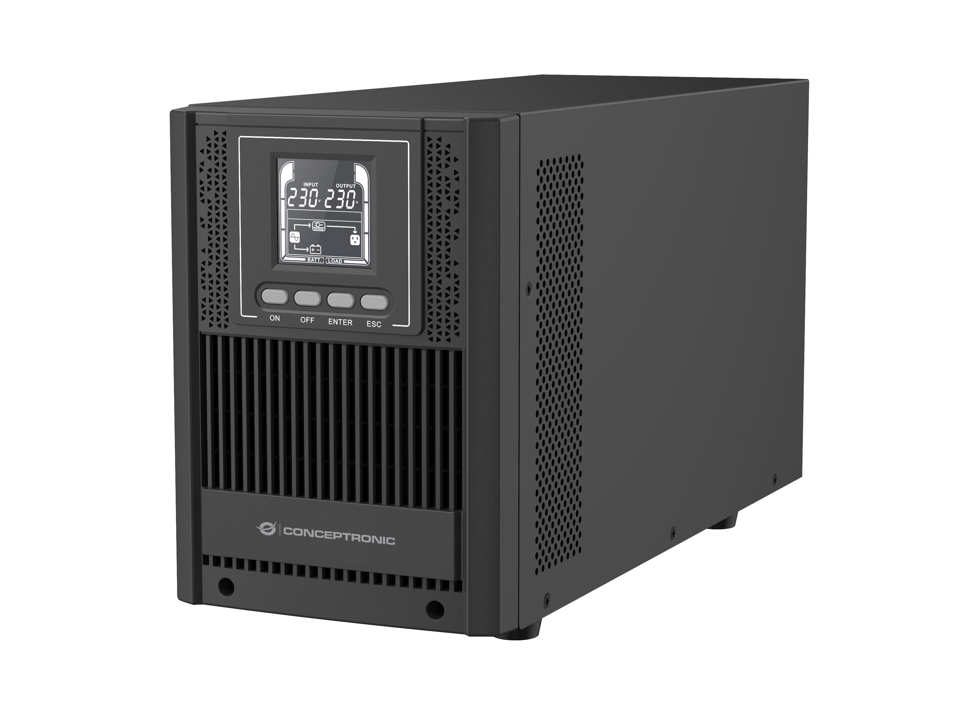 Conceptronic ZEUS52ES2K 2000VA 1800W Online Tower UPS, Schuko