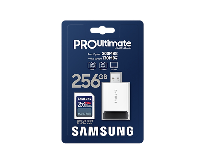 Samsung PRO Ultimate SD Card 256GB 2023 reader - Secure Digital (SD)