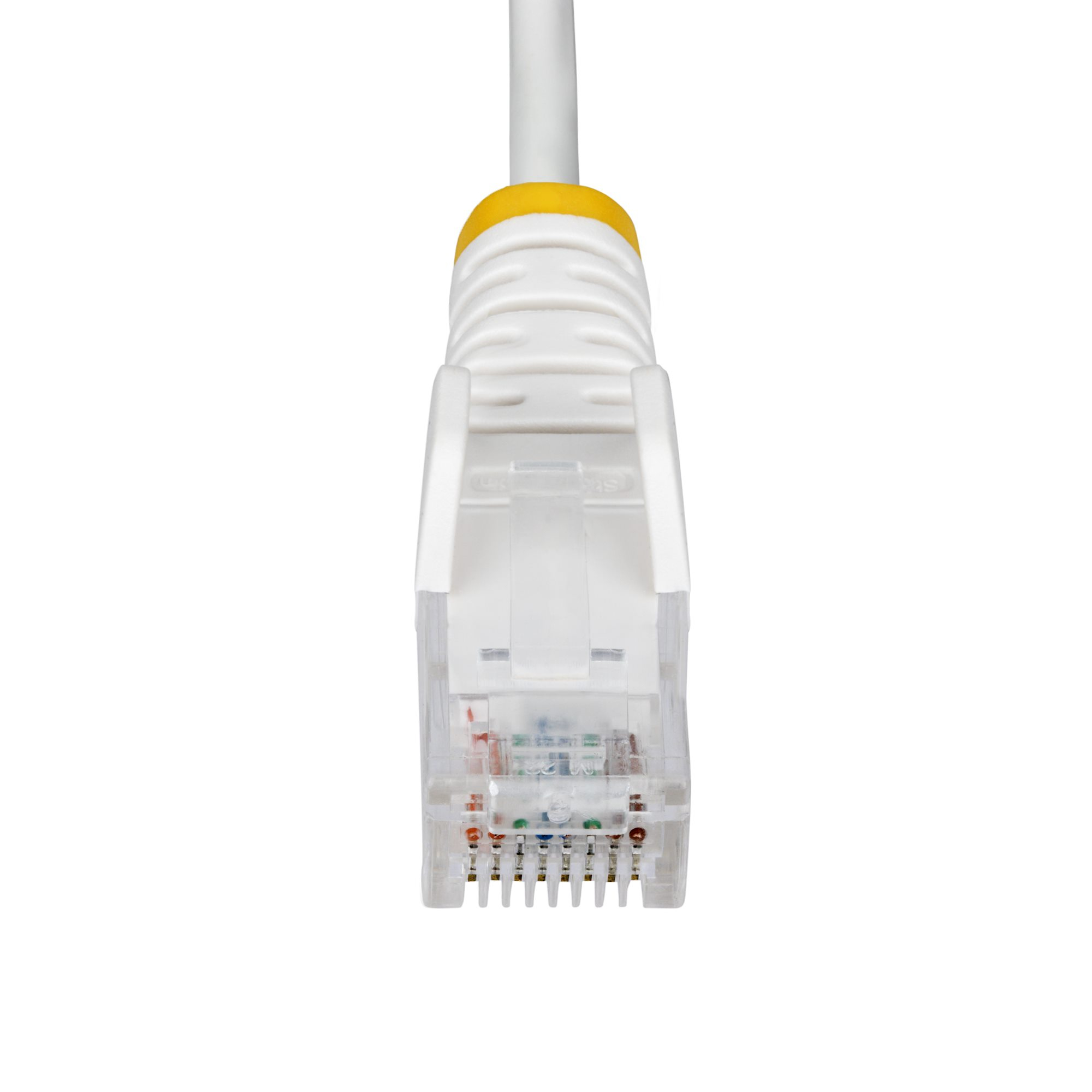 StarTech.com 25cm White Slim CAT6 Ethernet Cable, Snagless, 100W PoE, UTP, LSZH, 28AWG Pure Bare Copper Wire, Slim RJ45 Network Patch Cord w/Strain Reliefs, Individually Tested