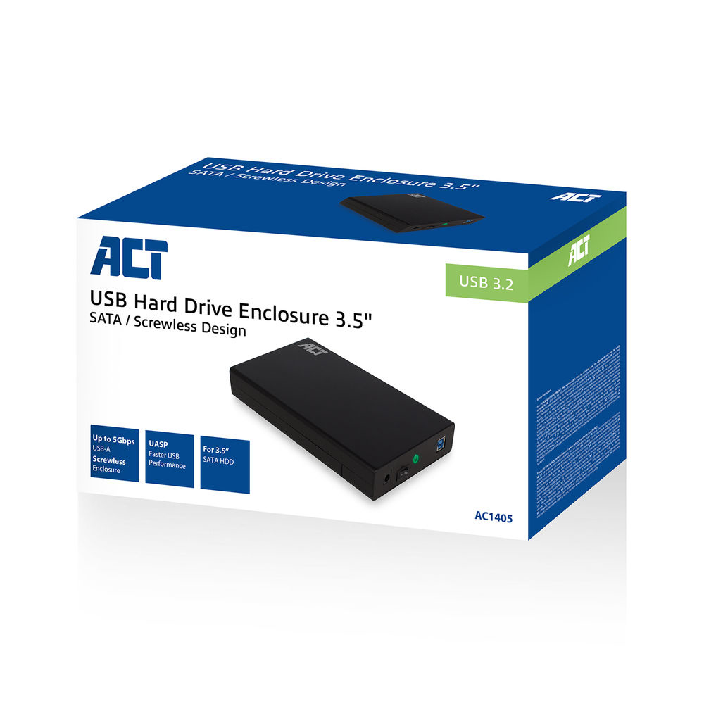 ACT AC1405 contenitore di unit� di archiviazione Box esterno HDD/SSD Nero 3.5