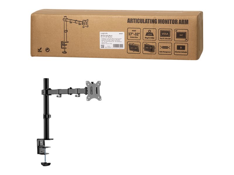 LogiLink Befestigungskit - einstellbarer Arm - f�r LCD-Display - Schwarz - Bildschirmgr��e: 43.2-81.3 cm (17-32)