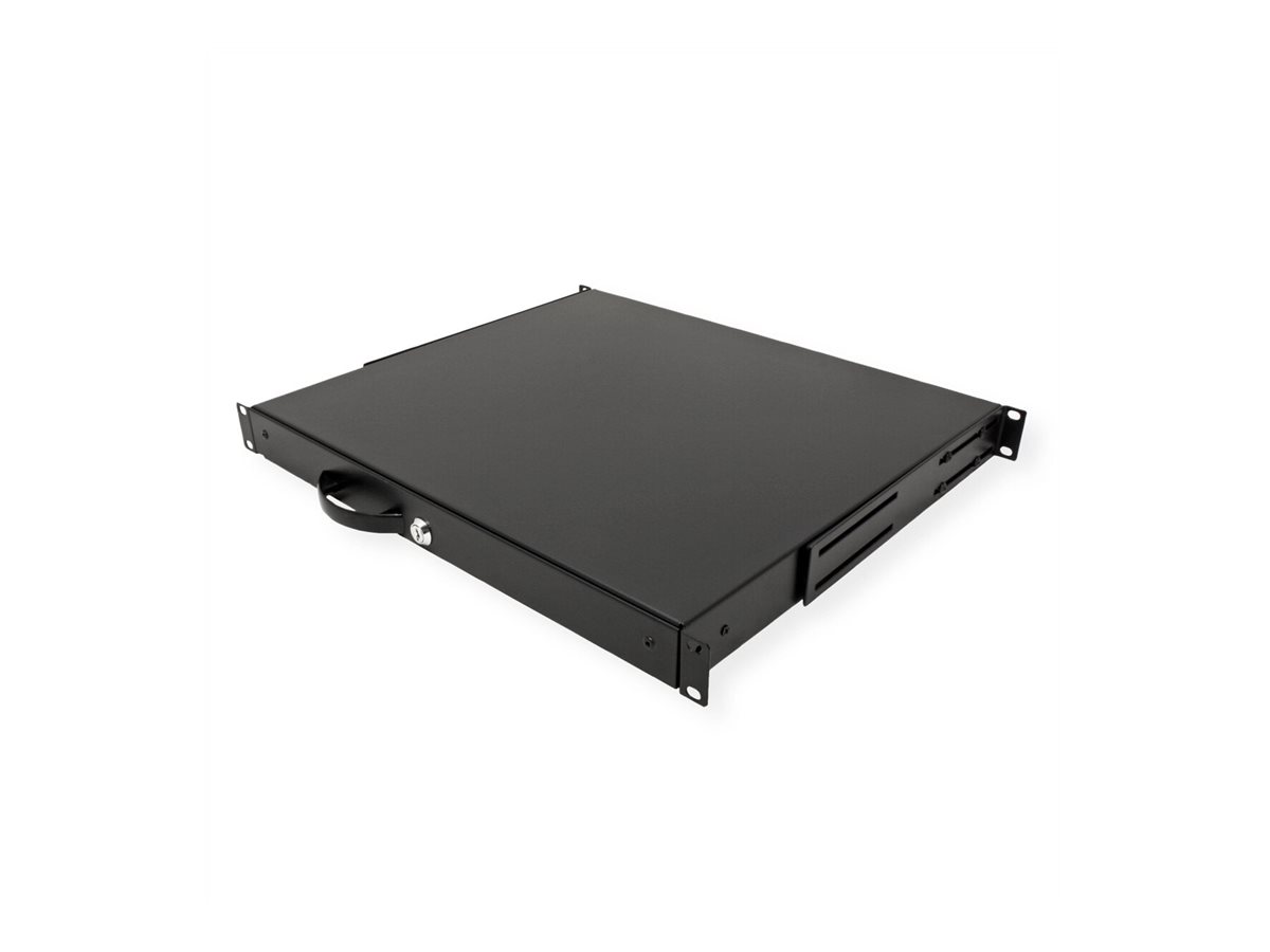 ROLINE Tastatur-Tablett - abschlie�bar, Tiefe 400 mm - RAL 9005, Jet Black - 1U - 48.3 cm (19)