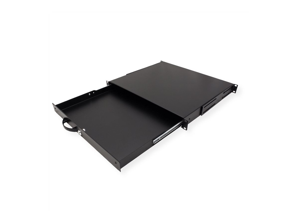 ROLINE Tastatur-Tablett - abschlie�bar, Tiefe 400 mm - RAL 9005, Jet Black - 1U - 48.3 cm (19)