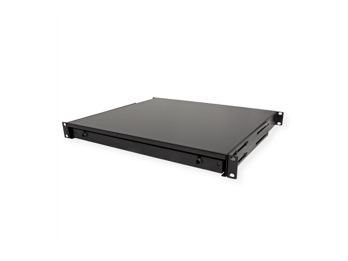 ROLINE Tastatur-Tablett - abschlie�bar, Tiefe 400 mm - RAL 9005, Jet Black - 1U - 48.3 cm (19)