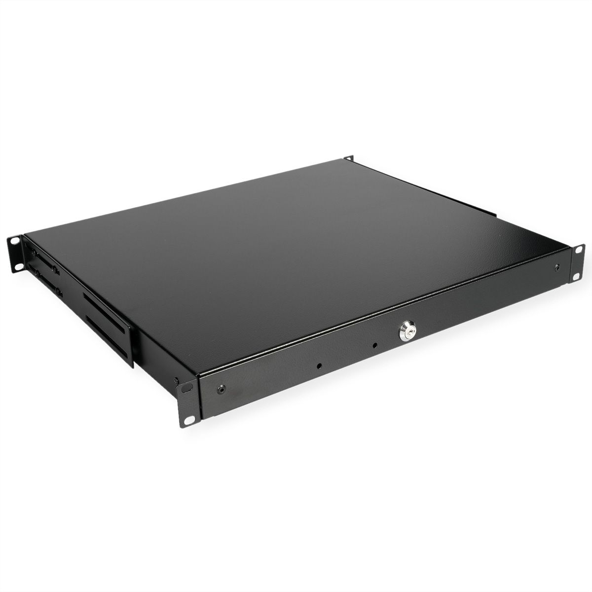 ROLINE Tastatur-Tablett - abschlie�bar, Tiefe 400 mm - RAL 9005, Jet Black - 1U - 48.3 cm (19)