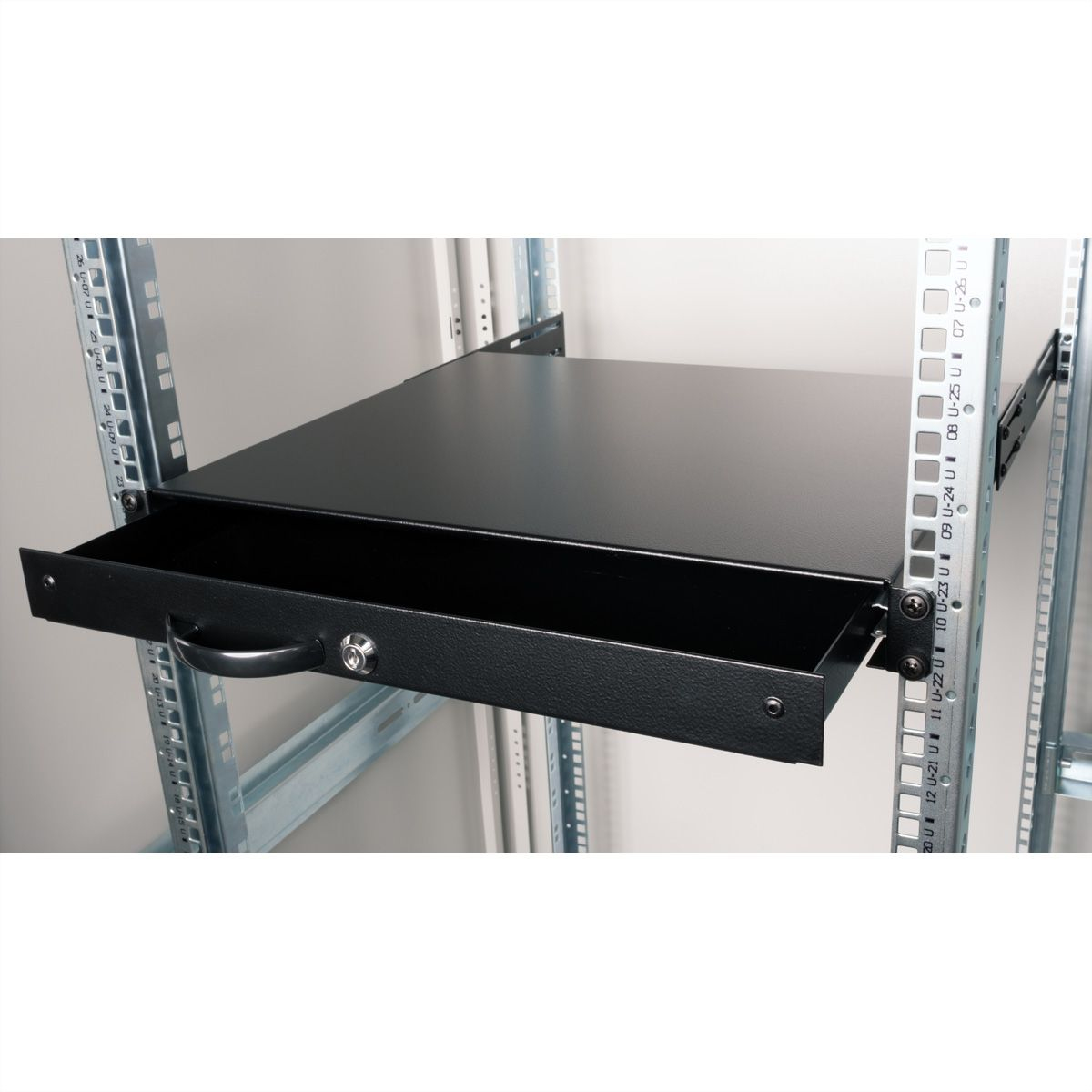 ROLINE Tastatur-Tablett - abschlie�bar, Tiefe 400 mm - RAL 9005, Jet Black - 1U - 48.3 cm (19)