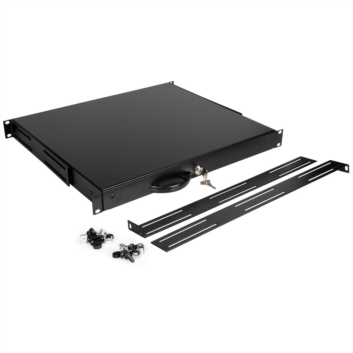 ROLINE Tastatur-Tablett - abschlie�bar, Tiefe 400 mm - RAL 9005, Jet Black - 1U - 48.3 cm (19)