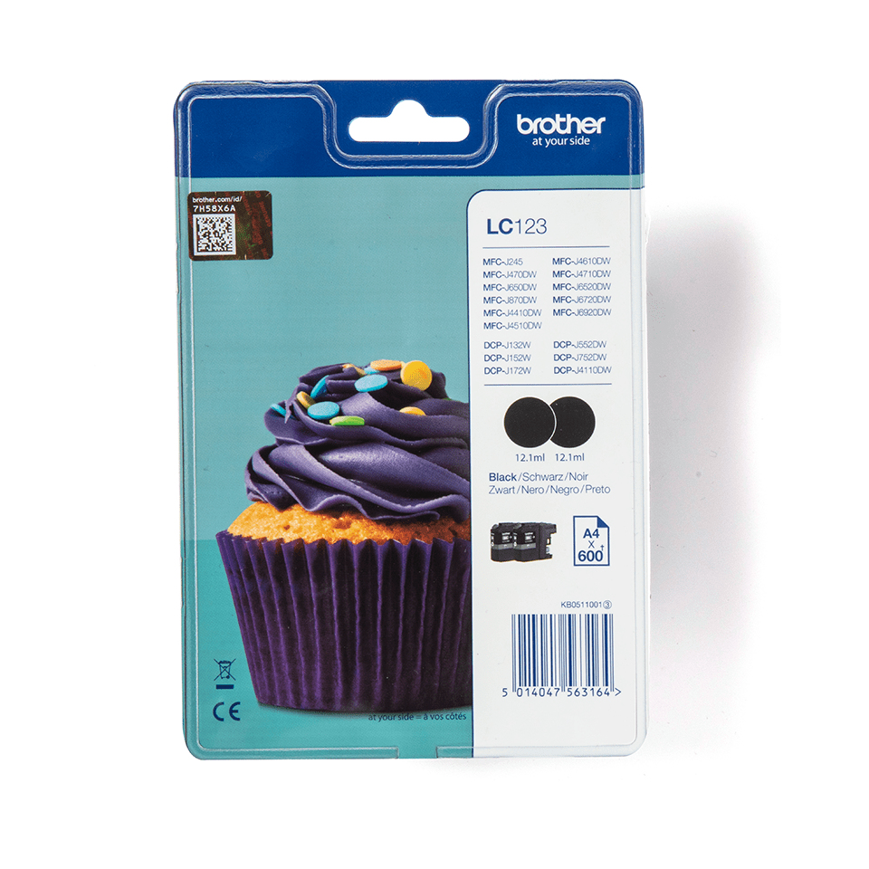 Brother LC123BK - 2er-Pack - Hohe Ergiebigkeit
