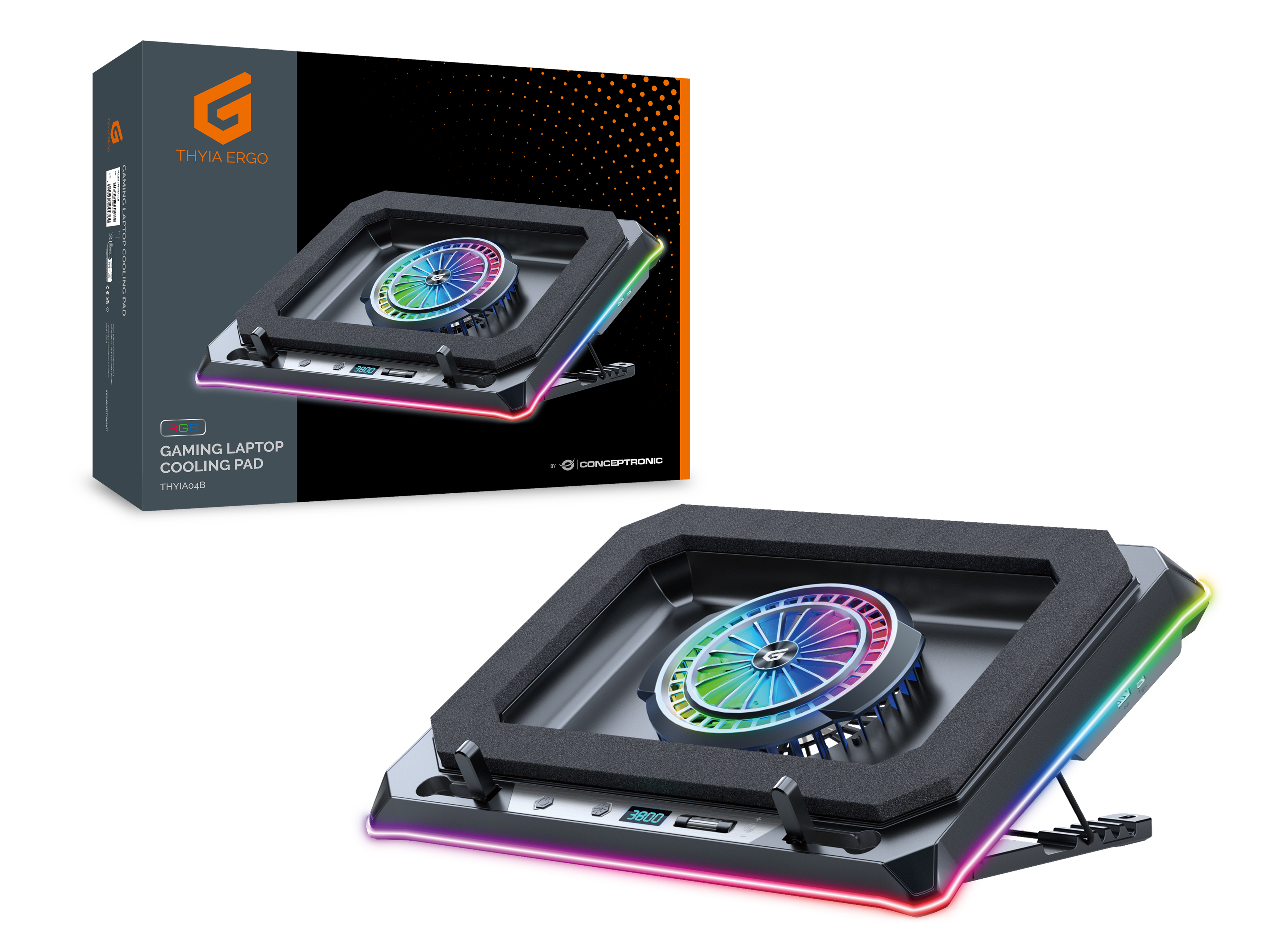 Conceptronic THYIA04B base di raffreddamento per laptop 48,3 cm (19) 1700 Giri/min Nero